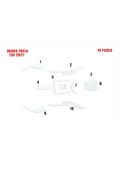 Forza 750 2021- 10 Parça Tank Pad Ve Grenaj Kaplama Siyah 74564426