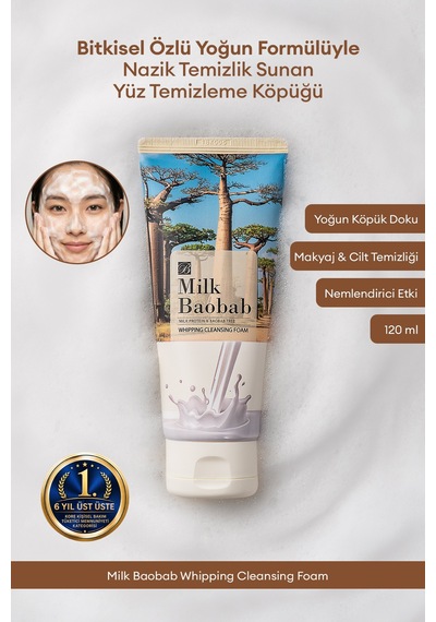 Bitkisel Özlü Nazik Temizlik Sunan Yoğun Yapılı Temizleme Köpüğü Mılk Baobab Whipping Cleansing Foam