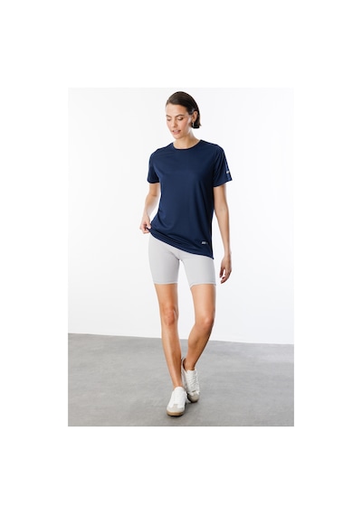 Genius Store Kadın Nem Emici Hızlı Kuruma Atletik Teknik Performans Spor T-shirt Drıfıt-kısakol Lacivert