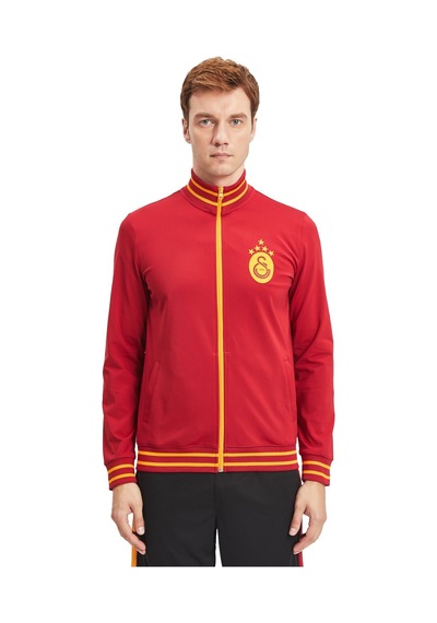 Galatasaray Lisanslı Sarı Kırmızı 5 Yıldızlı Sweat + Silikon Bileklik Set Ahşap Kutulu Kırmızı