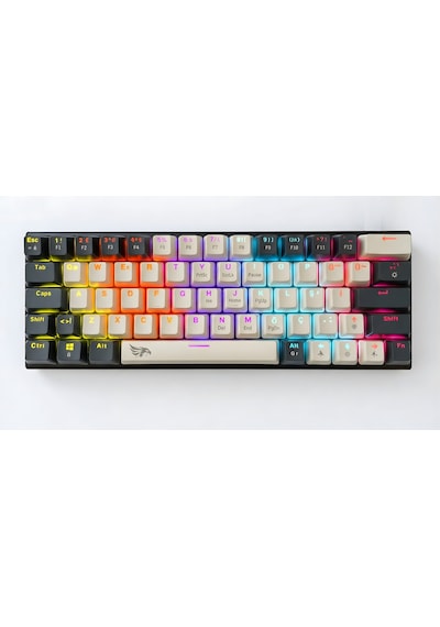 Rgb Gaming Klavye Kablolu Mekanik Hot Swap 61 Tuşlu Double Shot Örgü Kablo Oyuncu Klavyesi - Dar Masa, Ofiste, Kolay Taşınabilir