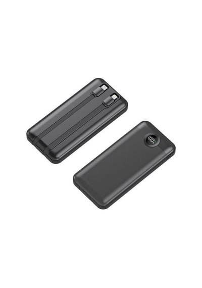 Trm-1015 10000 Mah 2 Çıkışlı 22.5w Hızlı Şarj Dijital Göstergeli Powerbank Siyah