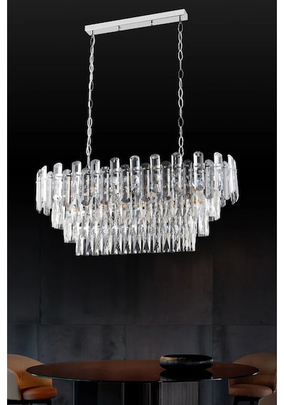 Yaren Yemek Odası Taşlı Avize 7226-p56-8x-dw Krom