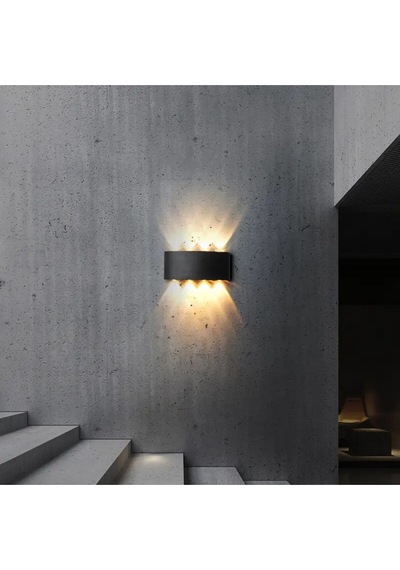 15 W İki Yönlü Led Duvar Aplik - Gün Işığı 3000k - Siyah - Ip44 - Ct-8013g
