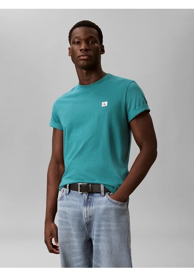 Calvin Klein Ss Badge 30s Jersey, 8zu Yeşil Erkek T-shirt