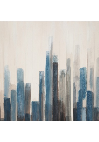 Blue Strata Çerçeveli Yağlıboya Tablo 90x120 Cm