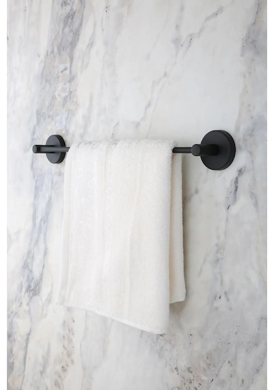 MultiStore Siyah 5'li Banyo Aksesuar Seti Uzun Havluluk/tuvalet Kağıtlığı/bornoz Askısı/sabunluk/diş Fırçalık Siyah