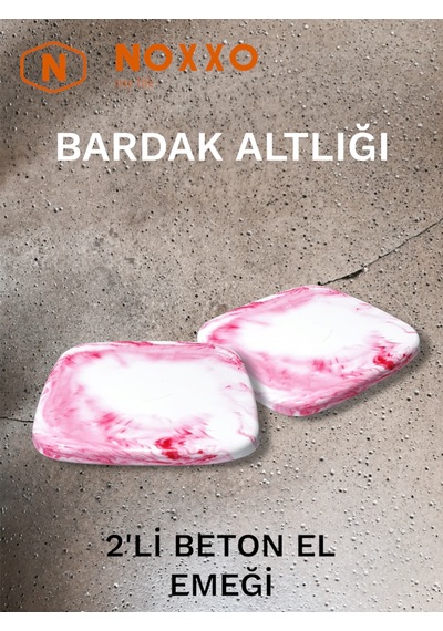 2 Li Beton Bardak Altlığı Betonun Şıklığı El Emeğinin Değeri Pembe Pembe