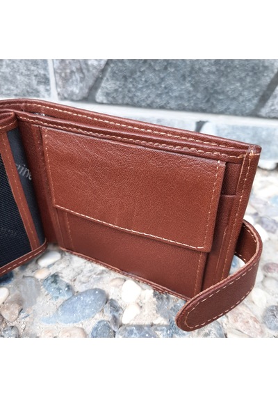 Gvnbag Hakiki Deri Erkek Bozuk Para Gözlü Çıtçıtlı Taba Cüzdan Gvn-0134