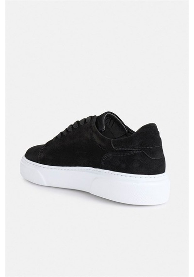 Süvari Siyah Gerçek Deri Bağcıklı Sneakers Say2001500026-s09
