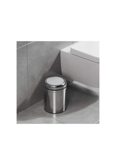 Basic Çöp Kovası - Sallanır Kapaklı 5 L, Parlak Krom Paslanmaz-35.99.57.04.01