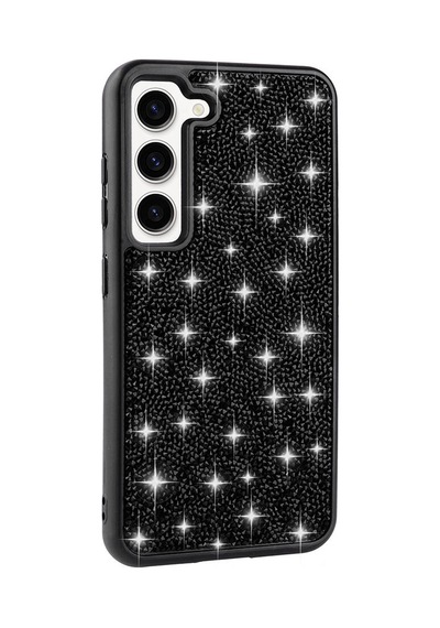 Zore Galaxy S23 Uyumlu Parlak Taşlı Tasarım Pırlanta Ogaa Kılıf-siyah