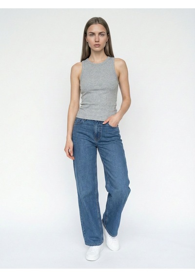 Slim Fit Kadın Bluz K.kol Gri Melanj