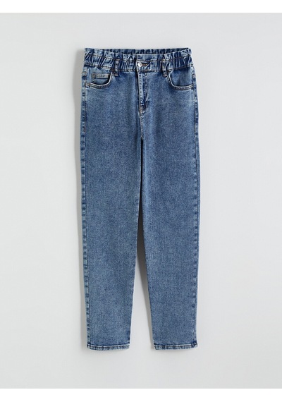 Lcwaıkıkı Classic Mavi Beli Lastikli Slim Mom Kadın Jean Pantolon