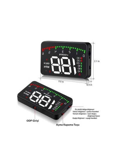 Ayrex Dailytech Hud Head Up Display 3.5 İnç Obd Sanal Gösterge Paneli
