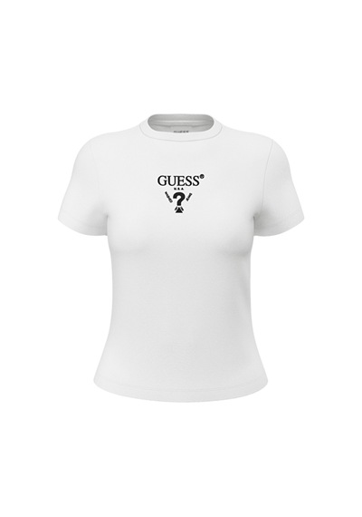 Guess Bayan T Shirt V4yı21 Kcdh1 G011 Beyaz Beyaz