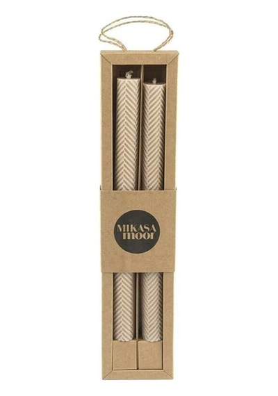 Balık Sırtı Kapicino Mat 25cm 2li Mum Karışık