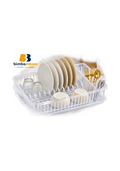 Plastik Bulaşık Sepeti Tek Katlı Tabaklık Şeffaf - 304870589 Şeffaf