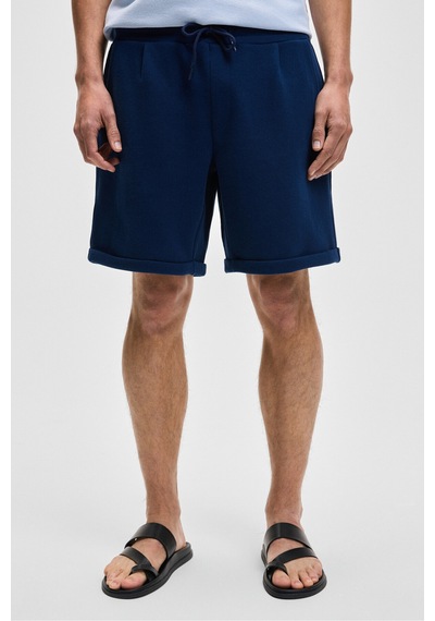 Grimelange YOURI Erkek Beli Lastikli Arka Tek Cepli Relaxed Fit Lacivert Şort