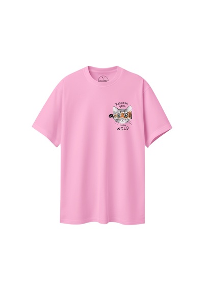 Velvoria Oversize Kadın Release Your Baskılı Pembe Renk T-shirt