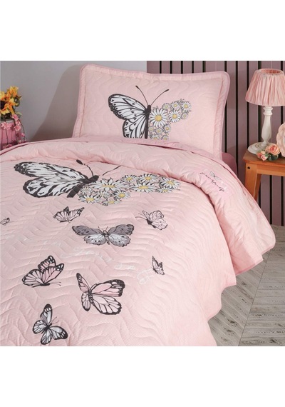 Clasy Ranforce Yatak Örtüsü Tek Kişilik Daisy Love V2 Somon