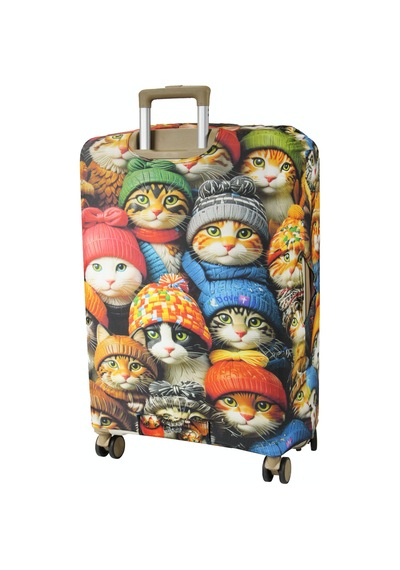 My Saraciye My 147 Şapkalı Kedi Valiz İçin Kılıf Rengarenk-orta Boy Çok Renkli