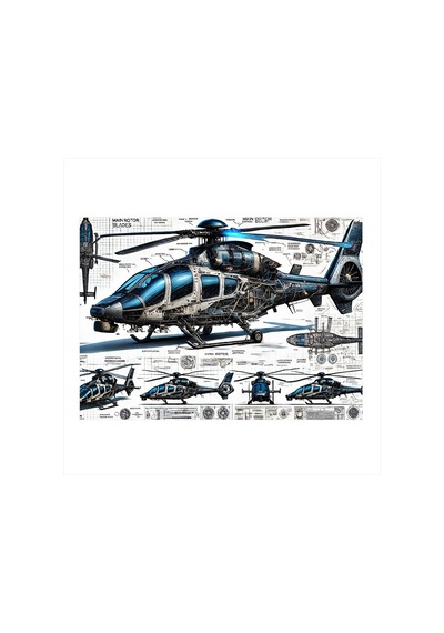 Askeri Helikopter Tasarımı Model Mdf Tablo