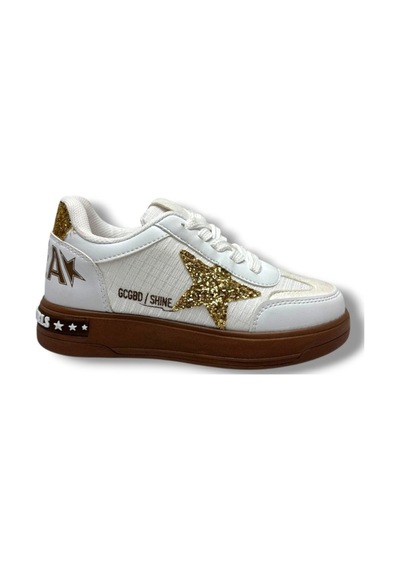 Pro Kids 5006-26 Anorak Simli Yıldız Desenli Kız Çocuk Sneaker Beyaz