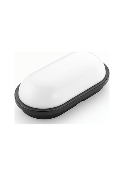 Aydos 15w Siyah Ip65 Oval Led Tavan Ve Duvar Lambası 1500 Lümen Beyaz Işık Su Ve Toz Geçirmez Banyo Bahçe Balk