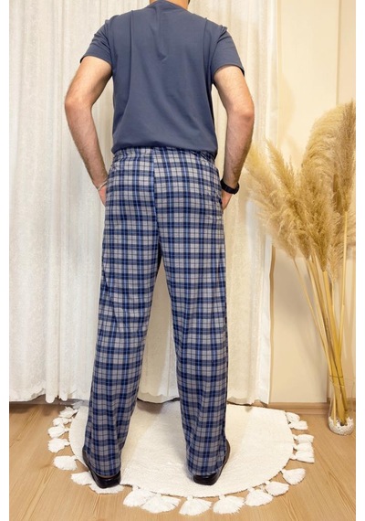 Erkek Desenli Cepli Lastikli Bel Pijama Altı Gri