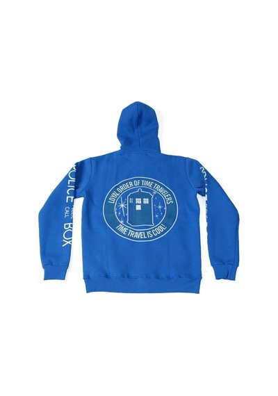 Doctor Who The Police Box Fermuarlı Kapüşonlu Sweatshirt Mavi Çok Renkli