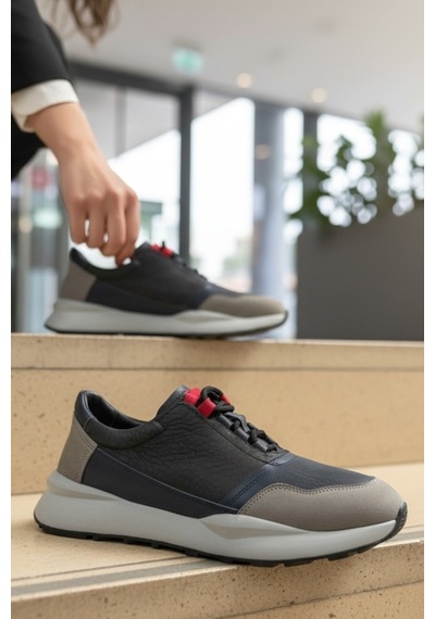 Enoch Erkek Sneaker - Karma Materyal Dokulu Esnek Tabanlı Şehir Ayakkabısı Ve Dinamik Tasarım Bağcıklı Yürüyüş Ayakkabısı Lacivert Enoch Erkek Sneaker - Karma Materyal Dokulu Esnek Tabanlı Şehir Ayakkabısı Ve Dinamik Tasarım Bağcıklı Yürüyüş Ayakkabısı Lacivert