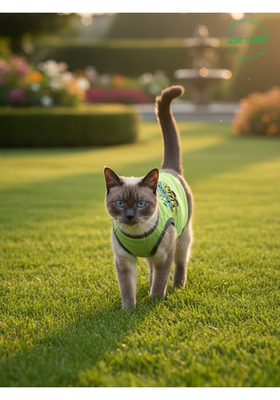 Yeşil Yürüyen Karizma Yazılı Kedi Ve Köpek Kıyafeti Tişörtü Elbisesi Medium/m/beden 2