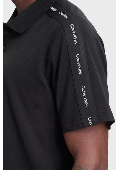 Calvin Klein Logolu % 100 Pamuk Düğmeli Polo Erkek Polo Lv04rh202g Ub1 Siyah