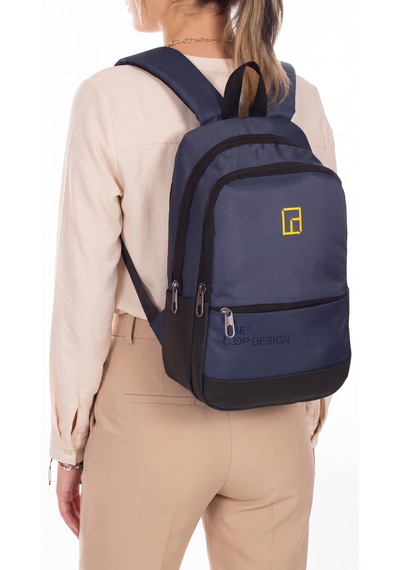 Esvelans Unisex Mini Sırt Çantası, Çok Gözlü Günlük Sırt Çantası Lacivert