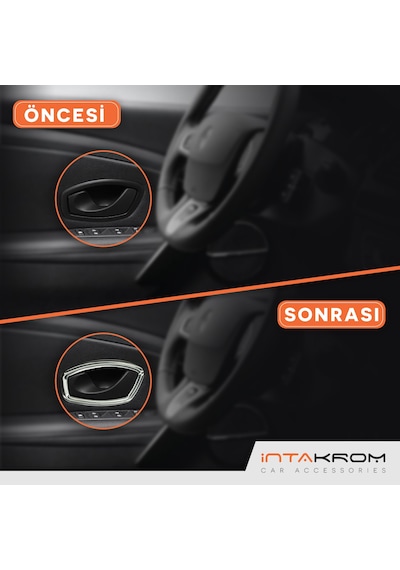intakrom Renault Clio 4 Krom İç Kapı Kolu Çerçevesi 4 Parça 2012 ve Üzeri N11.2493