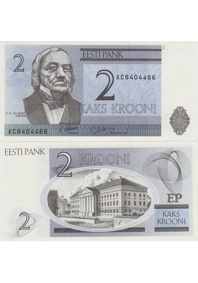 Estonya 2 Krooni 1992 Çil Kondisyon.