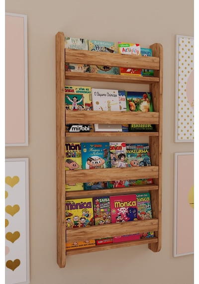 Lino 4 Raflı Montessori Kitaplık Eğitici Çocuk Kitaplığı Ahşap