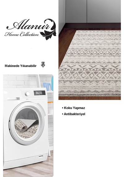 Dekoreko Kaymaz Taban Djt Mutfak Halısı Trend Iskandinav F5078 Açık Kahve