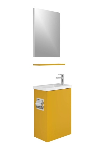Kale Minimalist 50 Cm Hardal Banyo Dolabı Takımı Sarı