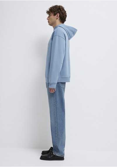 Mavi - Mvjns Nakışlı Yarı Fermuarlı Mavi Sweatshirt 0s10543-86998 Mavi