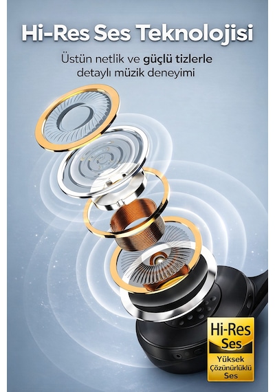 Bluetooth 5.3 Kulaklık & Hoparlör 2 Si 1 Arada 40mm Bass, Uzun Pil Ömrü