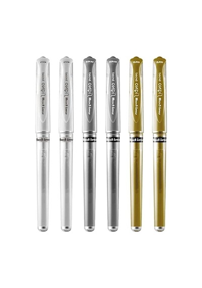 Geniş Metalik Jel Mürekkep Rollerball Kalem, 6'lı Paket 165-Koyu Yeşil