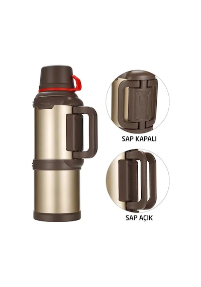 Kampcı Paslanmaz Çelik Termos 4 Litre 48 Saat Sıcak-soğuk Gold 9009 Altın