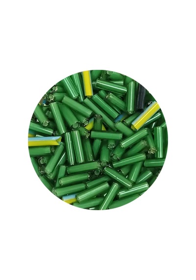 Tedar Uzun Boru Kesme Boncuk Çap 2mm Uzunluk 10 Mm - 60 Gram - Yeşil - Bnc295 Najmaddin (No:1) 8.5Cm X 10.5 Cm