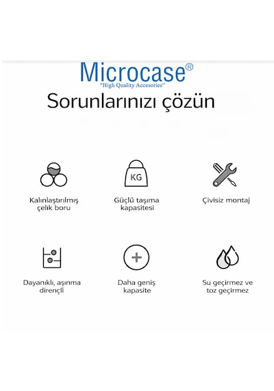Microcase Metal Portatif 9 Asma Bölmeli Elbise Kıyafet Askısı Al5481 Siyah