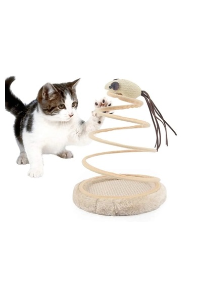 Tineke Yaylı Fareli Çember Hacı Yatmaz Kedi Oyuncağı 23x14 Cm 1 Adet