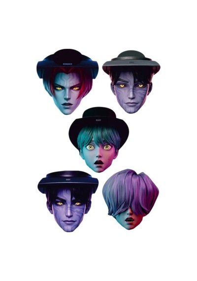 K Pop Saja Boys Huntrix Demon Hunters Karton Maske 6'lı Parti Doğum Günü Maske Seti