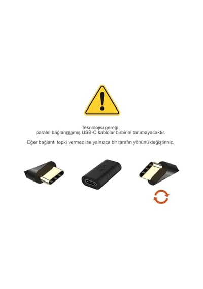 Usb 3.1 Type C Dişi Dişi Adaptör Çevirici Şarj Ve Data Uzatma