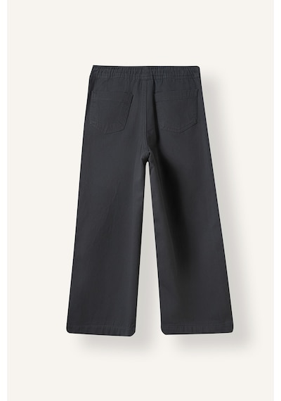 Defacto Wide Leg Beli Bağcıklı Kat Detaylı Gabardin Pantolon Kız Çocuk I5833a826wnar58 Antrasit-ar58